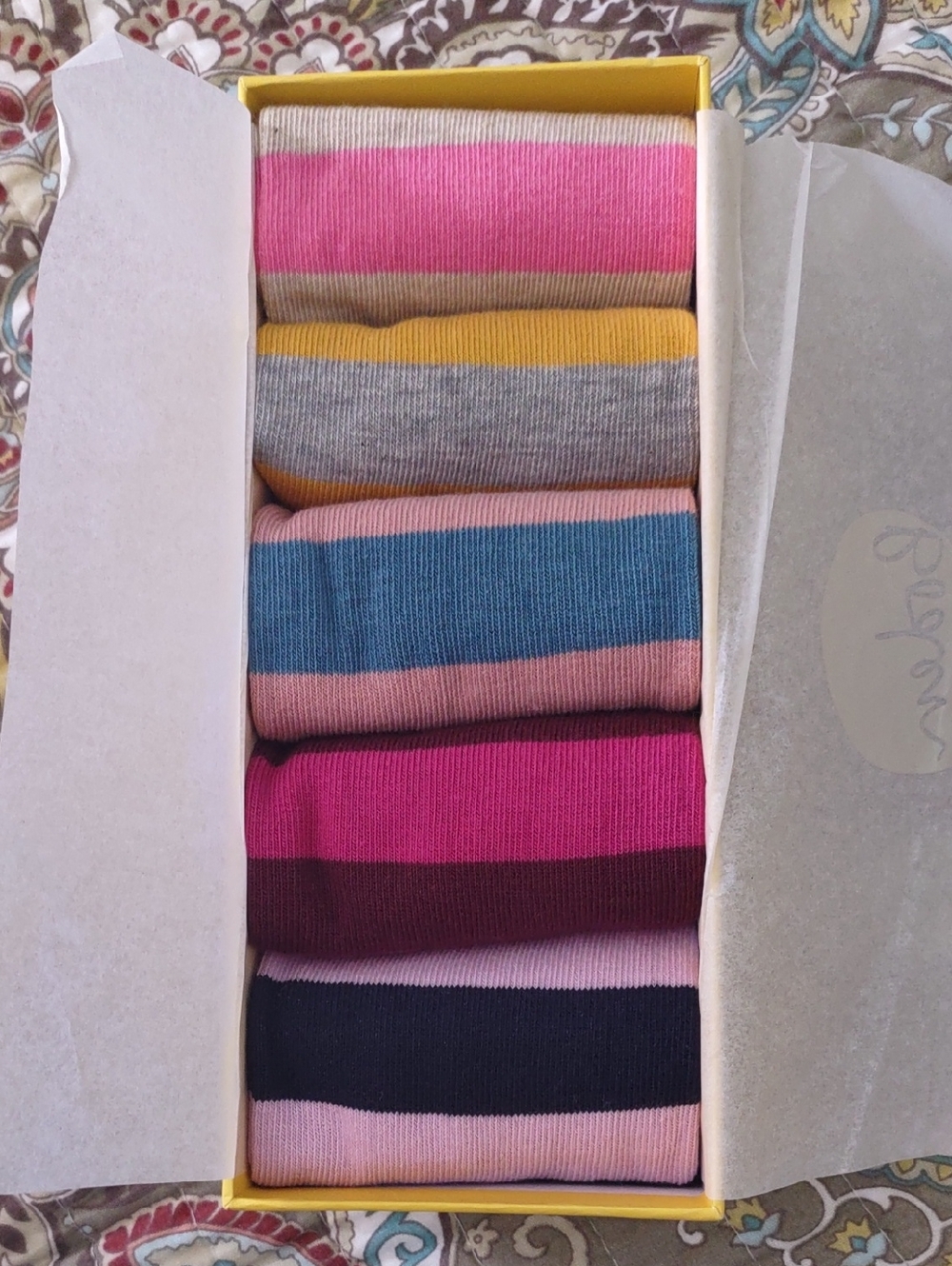 New in Box Set Of 5 Boden Crew Socks Stripes